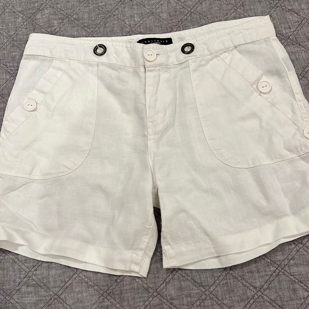 Sanctuary White linen shorts